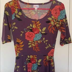 LulaRoe Purple Floral Nicole Dress